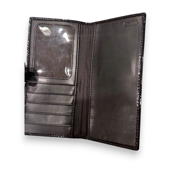 Coach Signature Black Checkbook Wallet – Classic & Functional - Picture 5 of 5